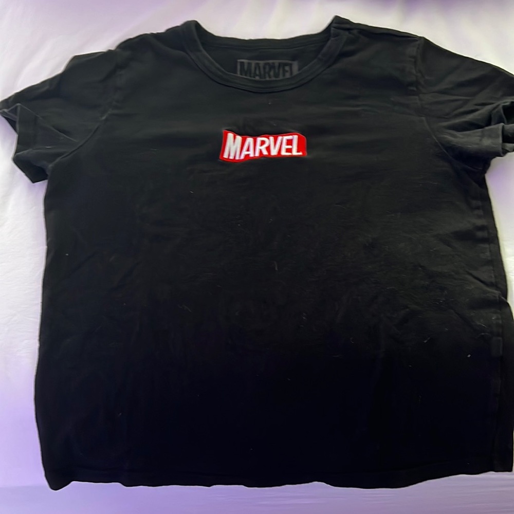 Black Marvel crop top